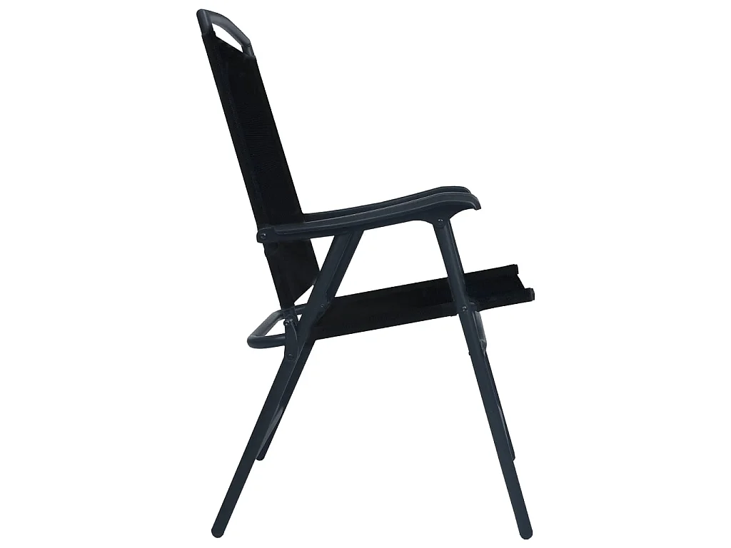 Klappbare Gartenstühle 2 Stk.| Outdoor-Stuhl Textilene Schwarz -gkd37006