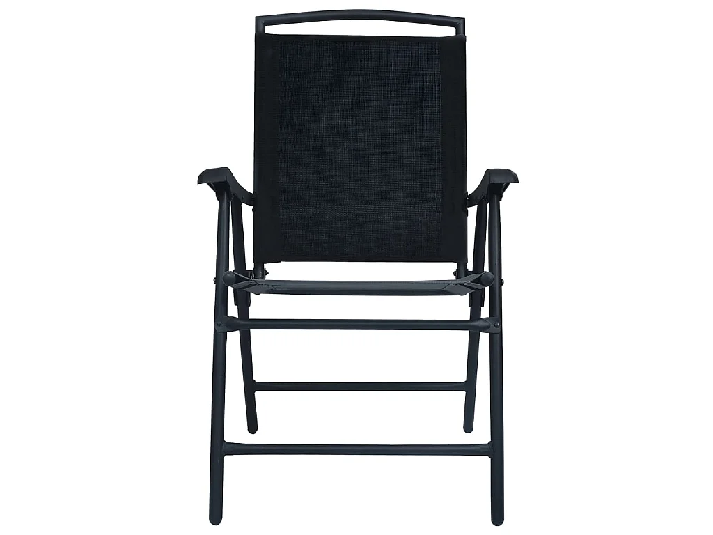 Klappbare Gartenstühle 2 Stk.| Outdoor-Stuhl Textilene Schwarz -gkd37006