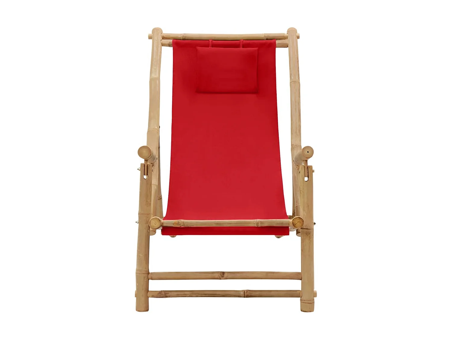 Chaise de jardin Bambou et toile Rouge SEF24127