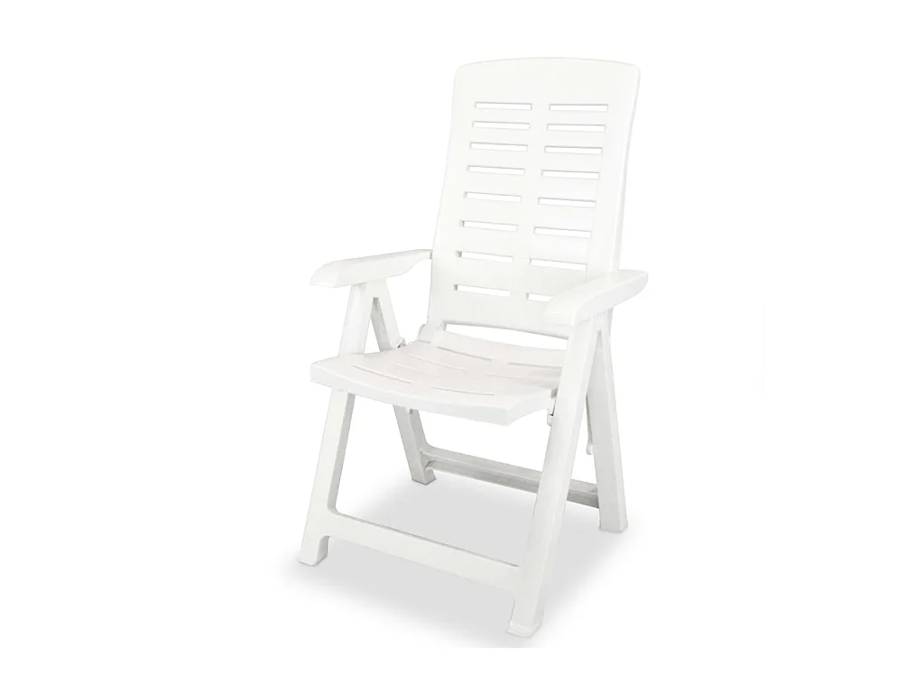 Sillas de jardín reclinables 4 unidades plástico blanco ES31151