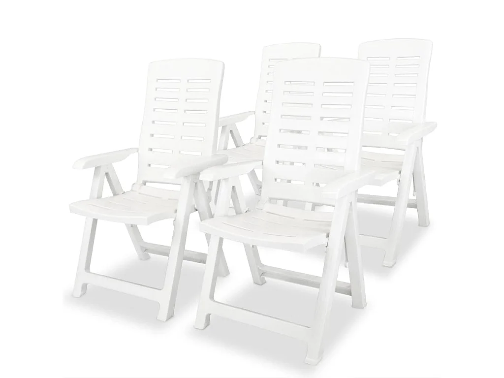 Chaises inclinables de jardin 4 pcs Plastique Blanc SEF97161