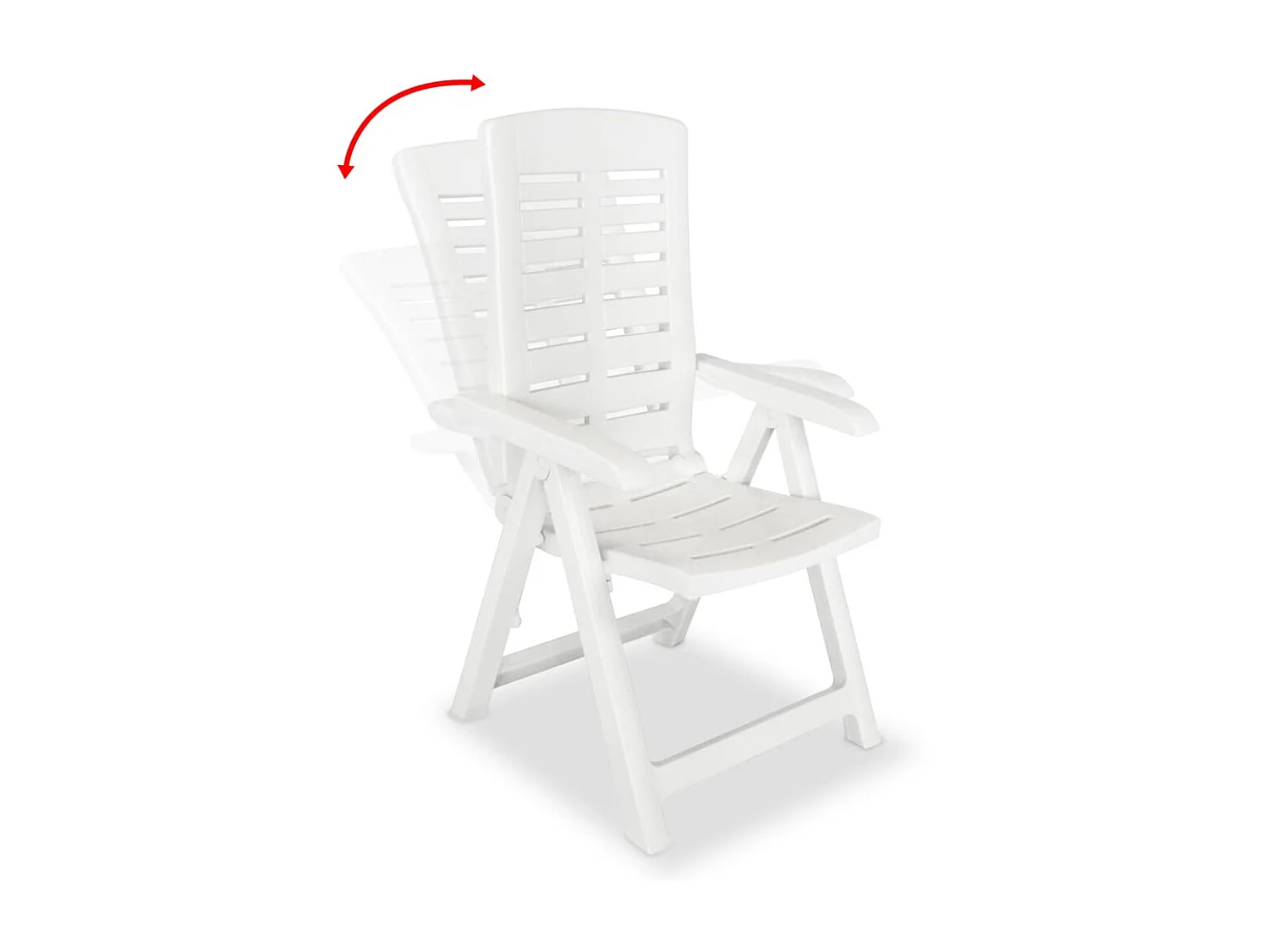 Chaises inclinables de jardin 4 pcs Plastique Blanc SEF97161