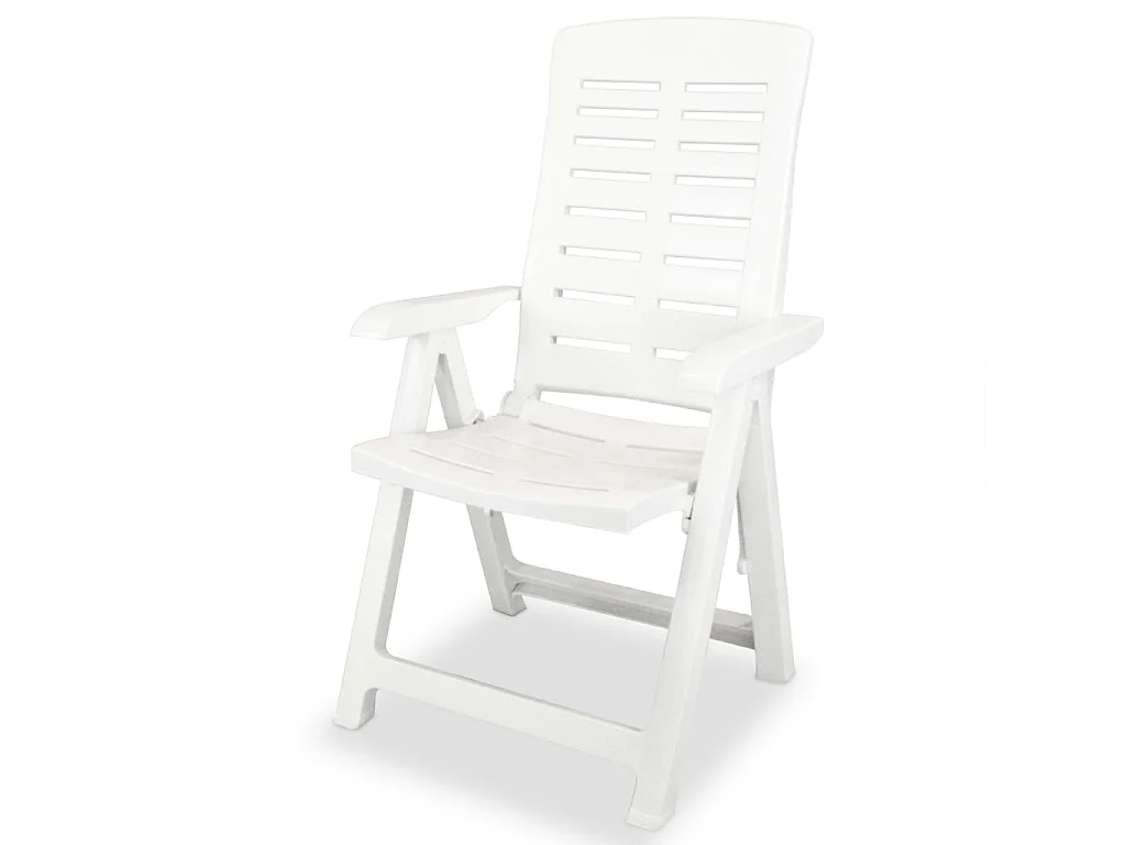 Chaises inclinables de jardin 4 pcs Plastique Blanc SEF97161