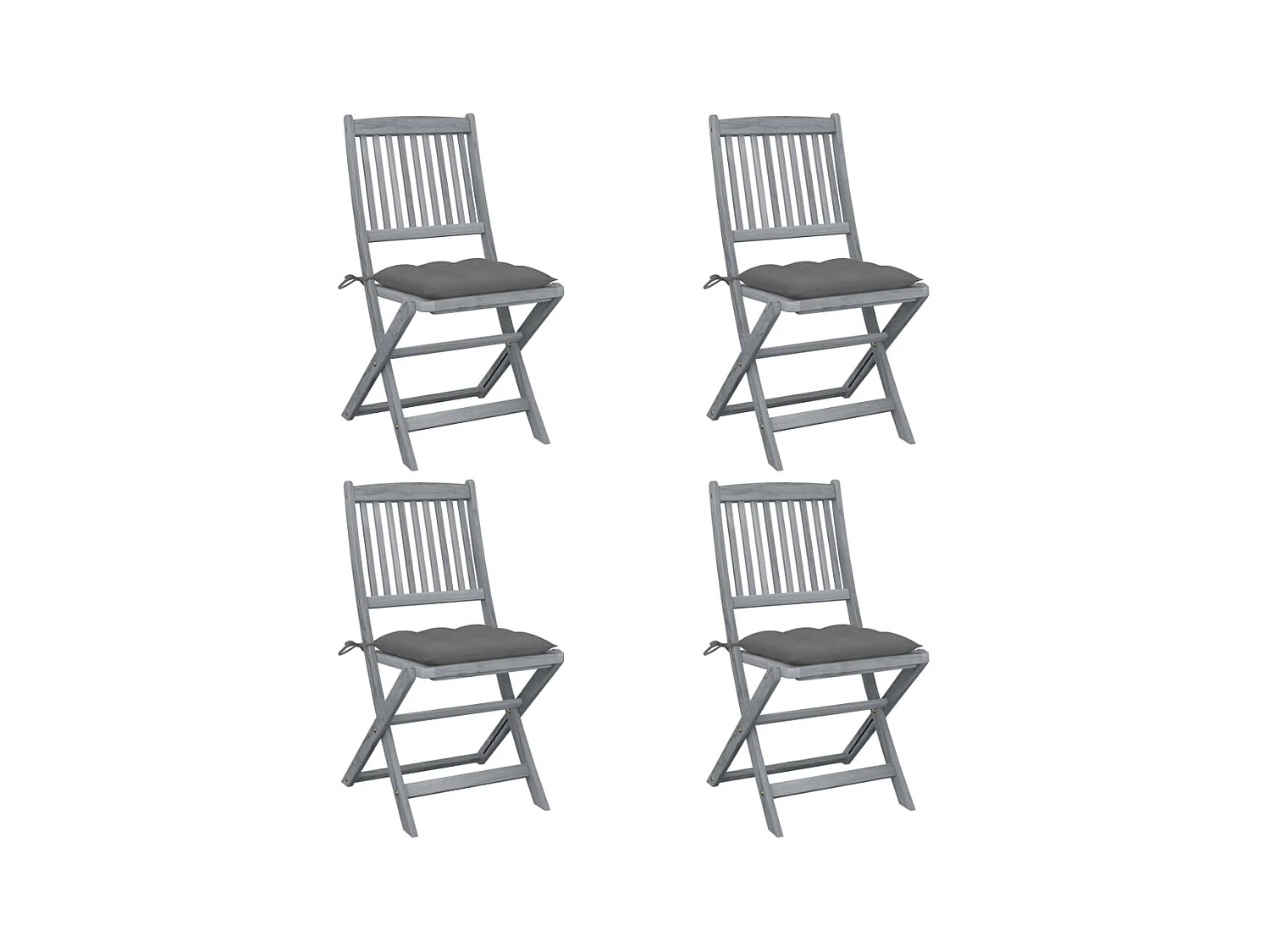 Chaises pliables d'extérieur 4 pcs avec coussins Bois d'acacia SEF98435