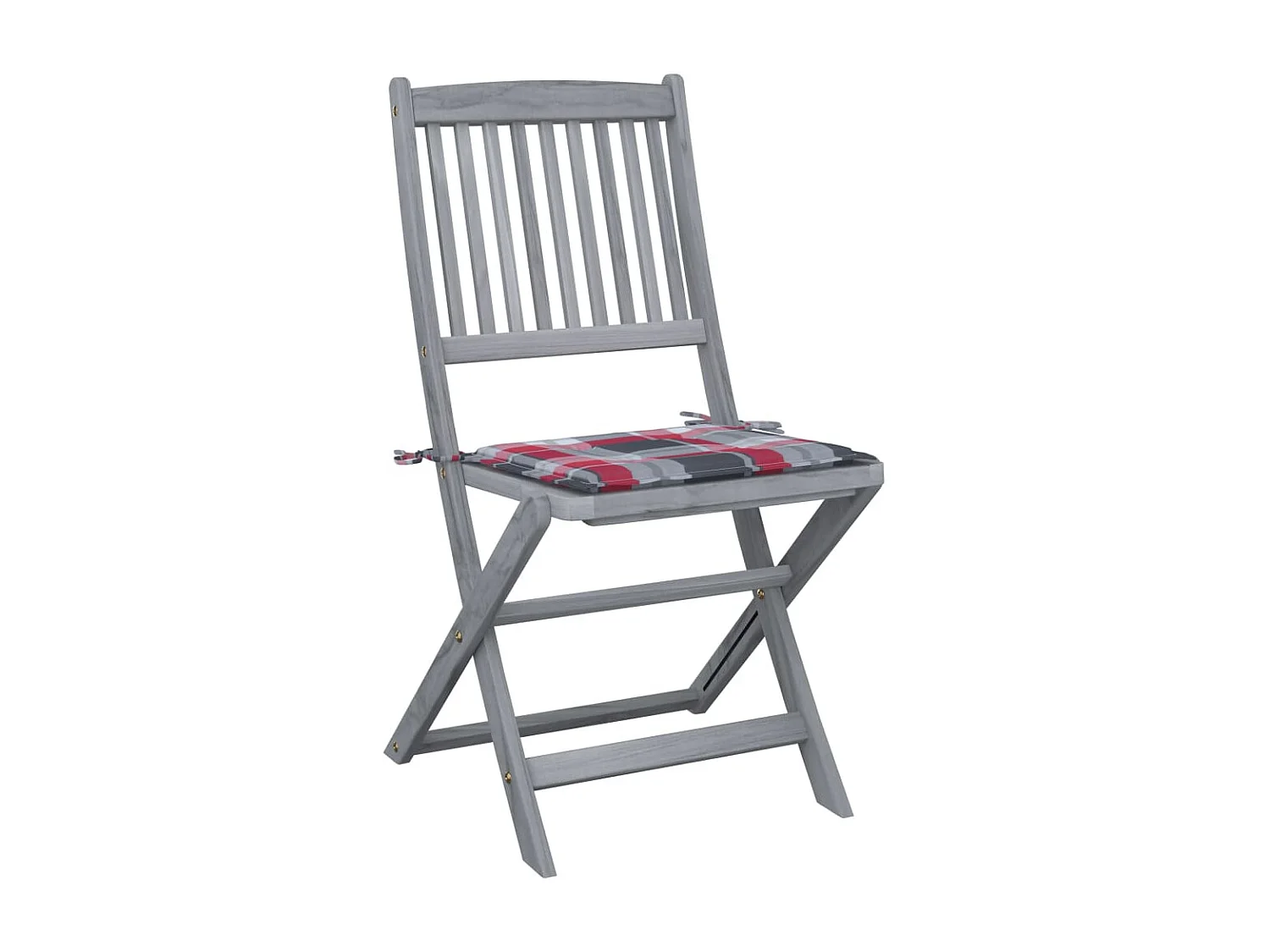 Chaises pliables d'extérieur 2 pcs avec coussins Bois d'acacia SEF55806