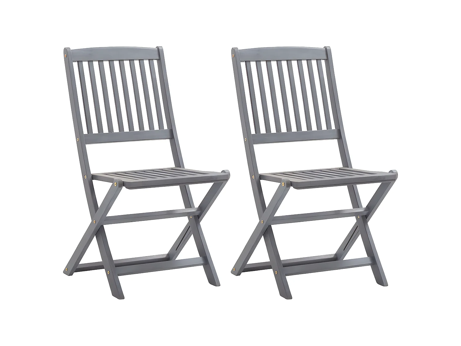 Chaises pliables d'extérieur 2 pcs avec coussins Bois d'acacia SEF55806