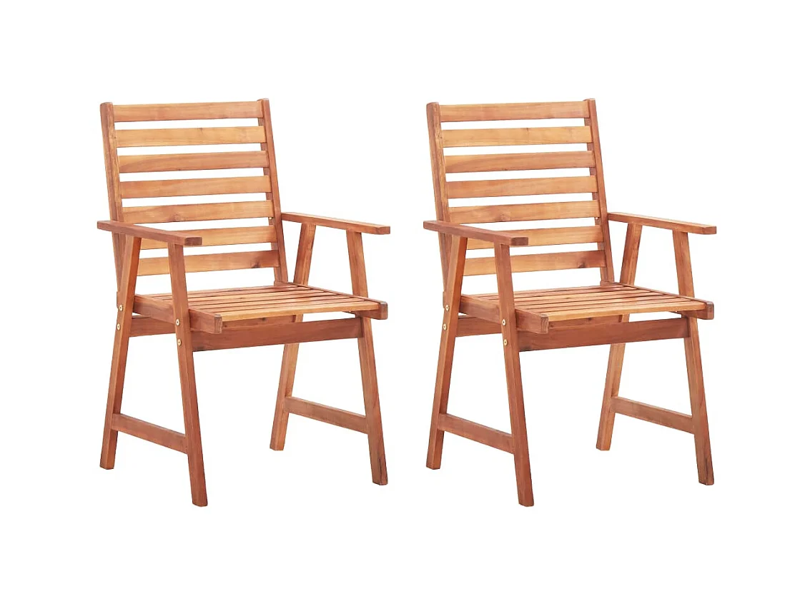 Chaises à dîner d'extérieur 2 pcs avec coussins Acacia massif SEF12539