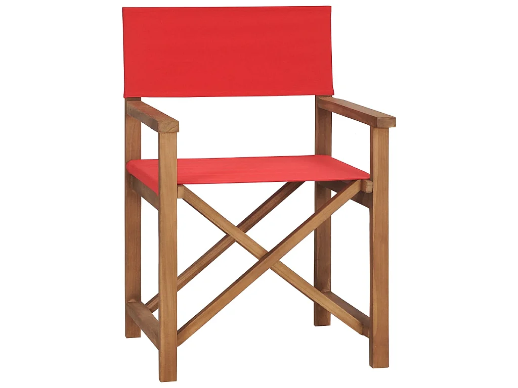 Regisseursstoelen 2 st massief teakhout rood NL59150