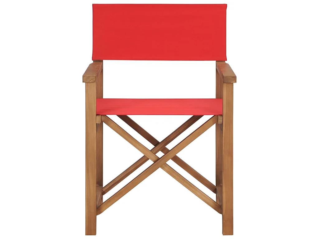 Regisseursstoelen 2 st massief teakhout rood NL59150