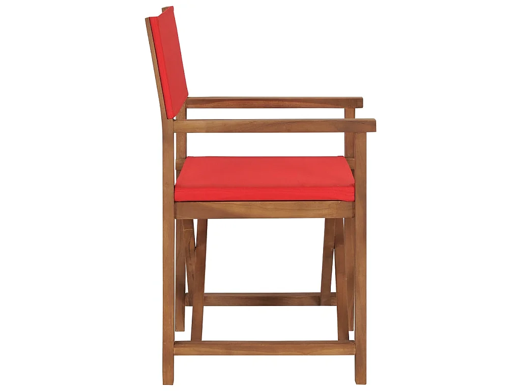 Regisseursstoelen 2 st massief teakhout rood NL59150