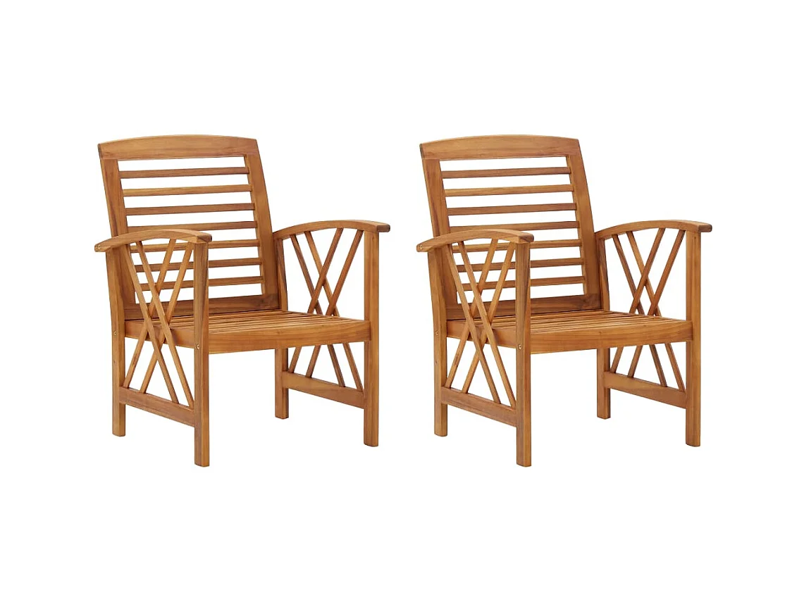 Chaises de jardin 2 pcs Bois d'acacia massif SEF37474
