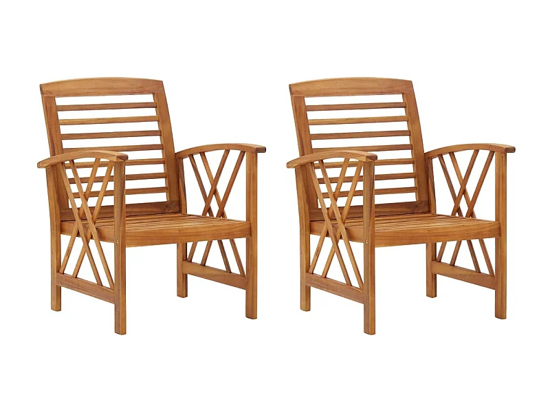 Chaises de jardin 2 pcs Bois d'acacia massif SEF37474