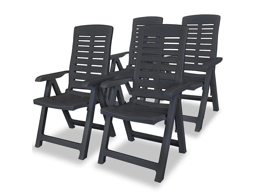 Chaises inclinables de jardin 4 pcs Plastique Anthracite SEF27052
