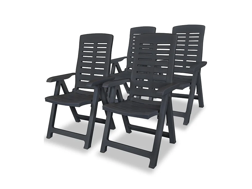 Chaises inclinables de jardin 4 pcs Plastique Anthracite SEF27052