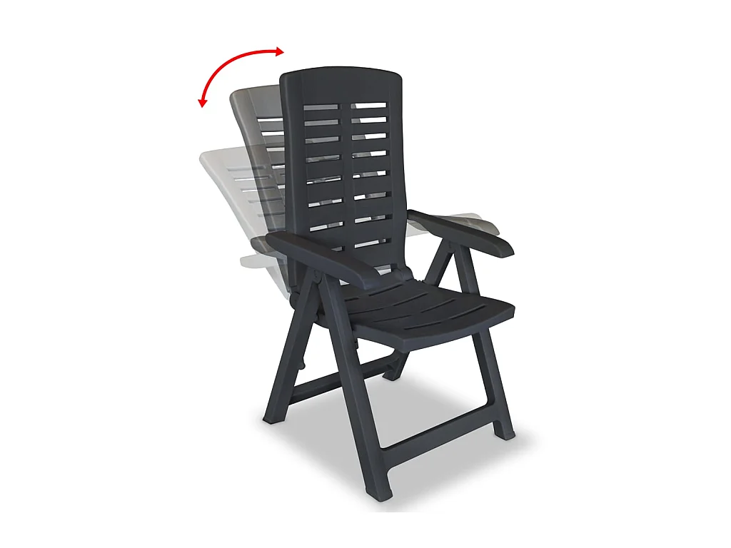 Chaises inclinables de jardin 4 pcs Plastique Anthracite SEF27052