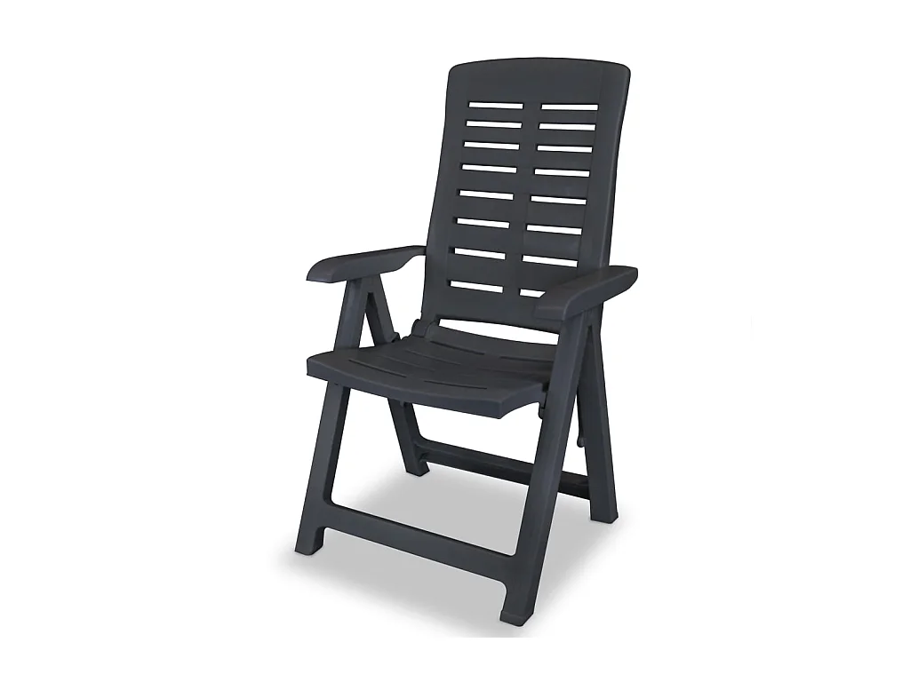 Chaises inclinables de jardin 4 pcs Plastique Anthracite SEF27052