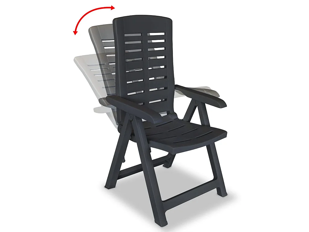 Chaises inclinables de jardin 4 pcs Plastique Anthracite SEF27052