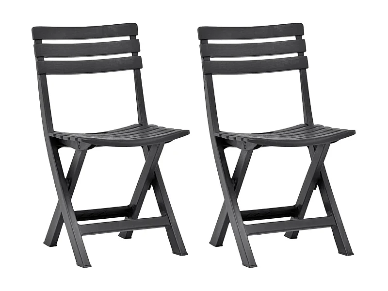 Chaises de jardin pliables 2 pcs Plastique Anthracite SEF89470