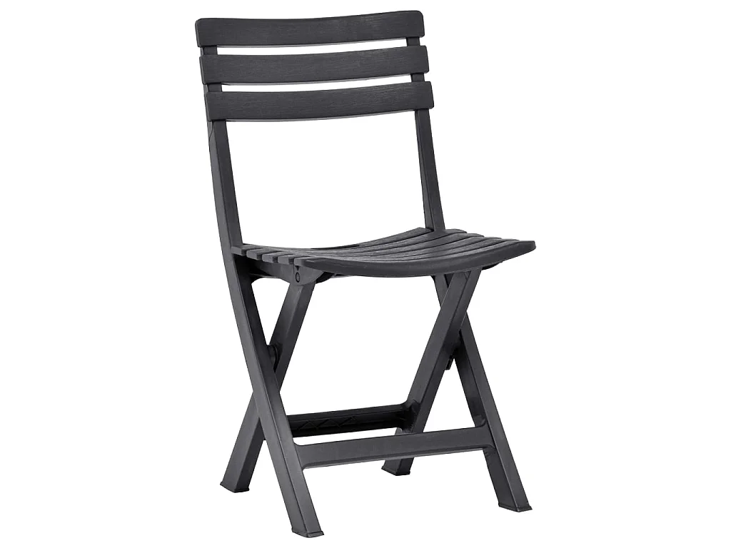 Chaises de jardin pliables 2 pcs Plastique Anthracite SEF89470