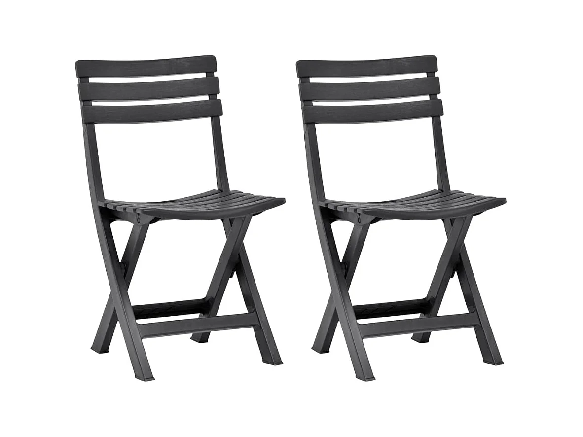 Chaises de jardin pliables 2 pcs Plastique Anthracite SEF89470