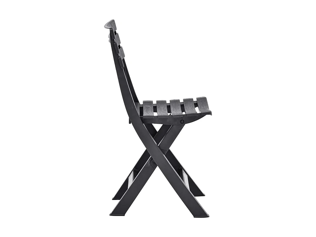 Klappbare Gartenstühle 2 Stk.| Outdoor-Stuhl Kunststoff Anthrazit -gkd780893