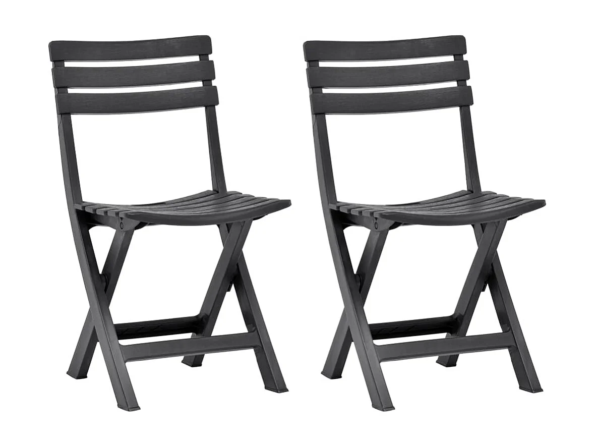 Chaises de jardin pliables 2 pcs Plastique Anthracite SEF89470