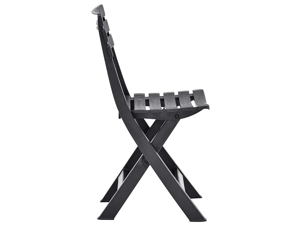 Chaises de jardin pliables 2 pcs Plastique Anthracite SEF89470
