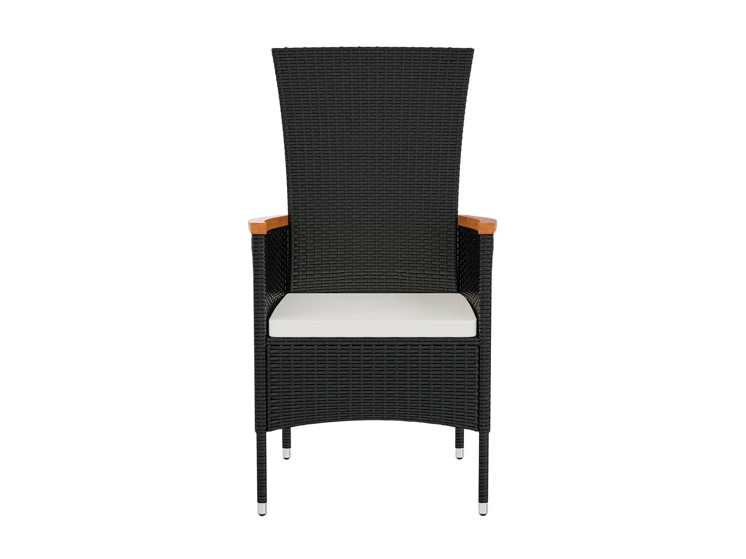 Chaises de jardin 4 pcs avec coussins Résine tressée Noir SEF63825