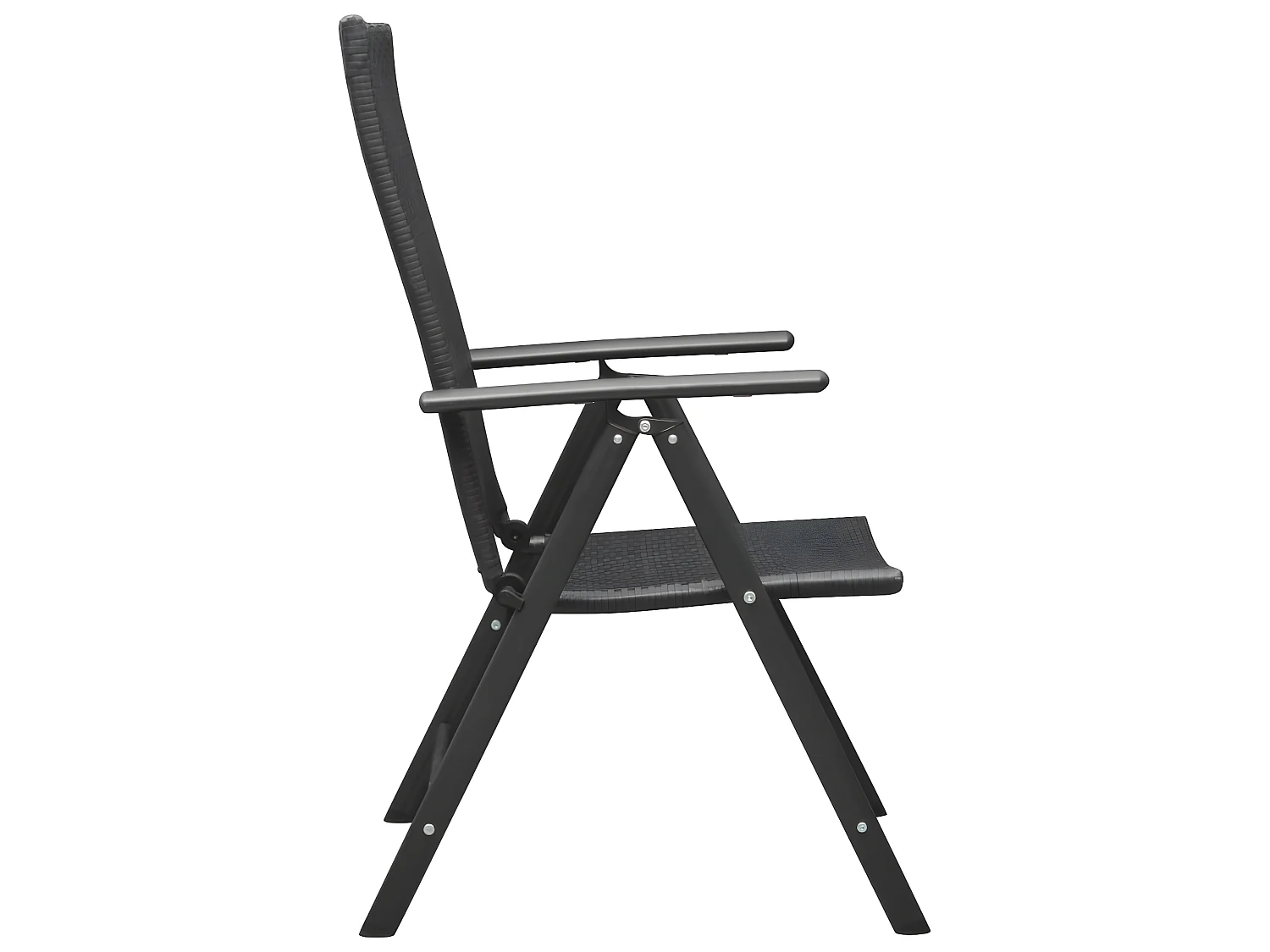 Chaises de jardin 4 pcs Résine tressée Noir SEF88432