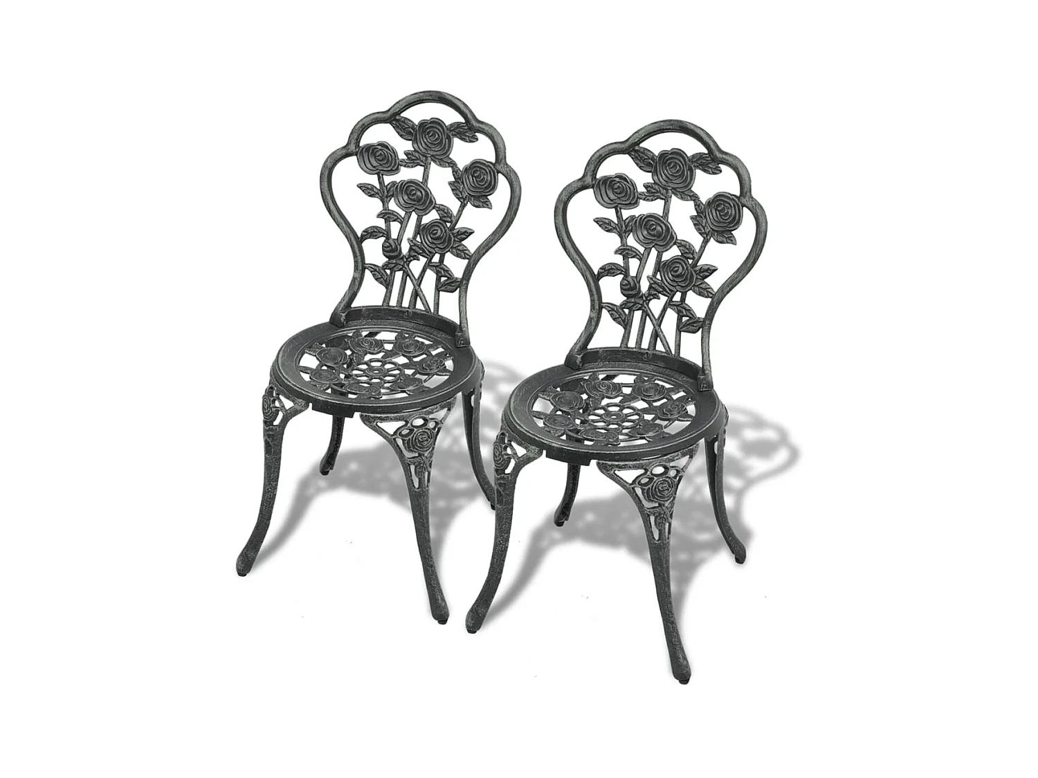 Chaises de bistro 2 pcs Aluminium coulé Vert SEF22897