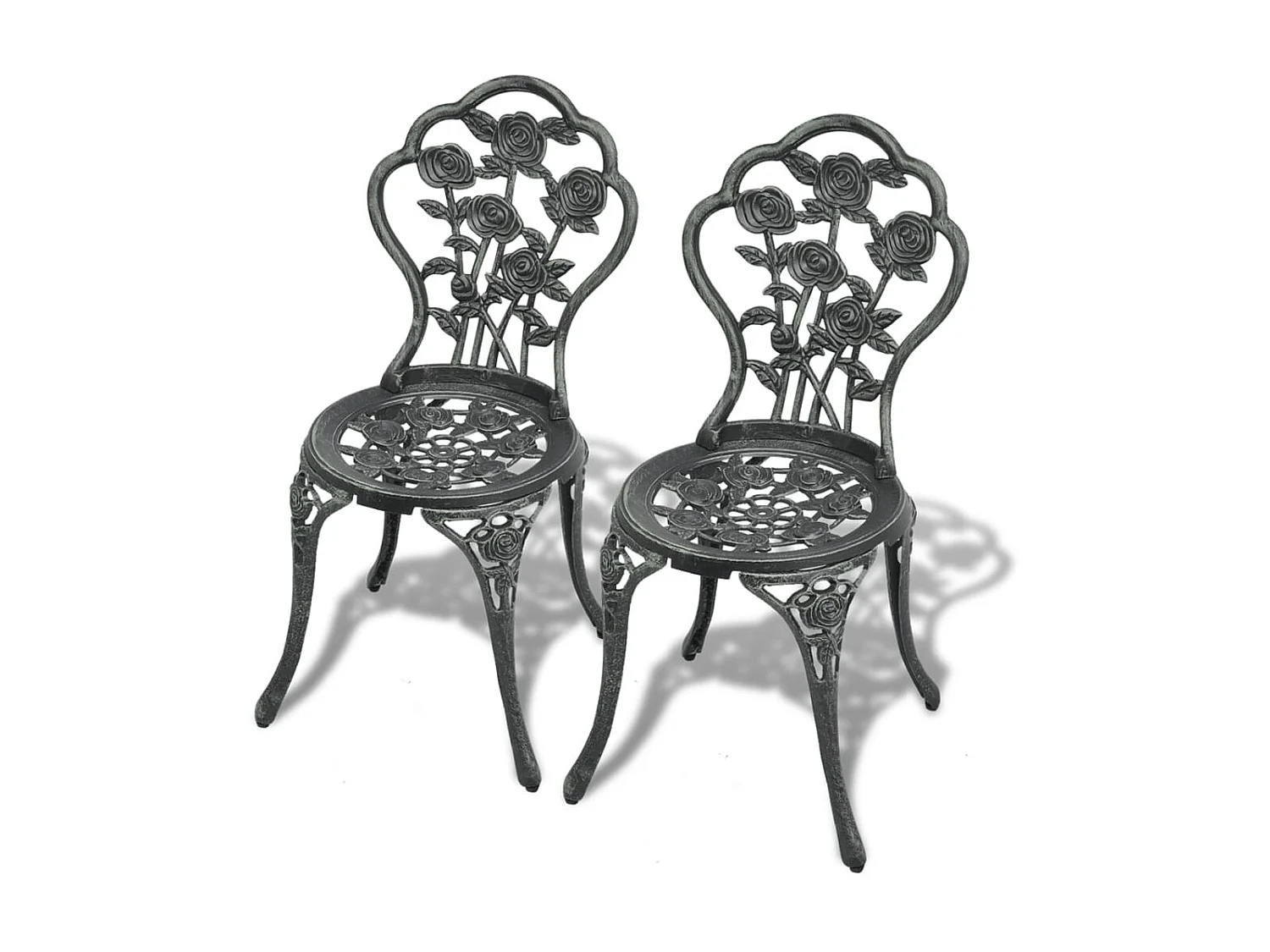 Chaises de bistro 2 pcs Aluminium coulé Vert SEF22897