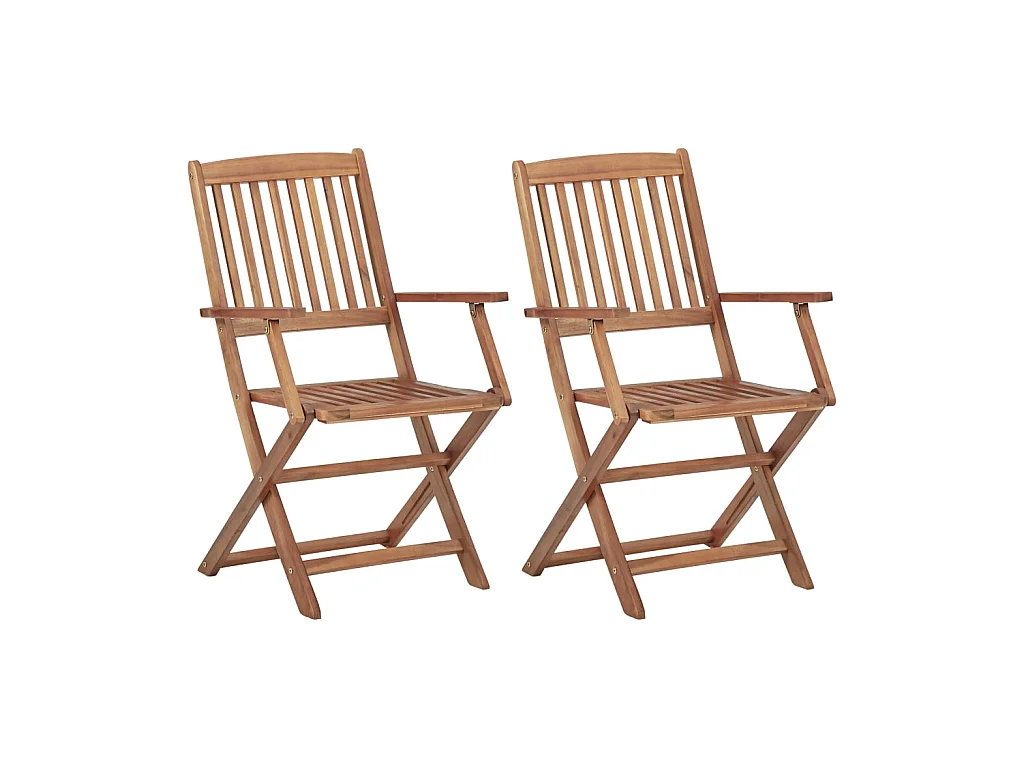 Chaises pliables d'extérieur 2 pcs Bois d'acacia solide SEF86850