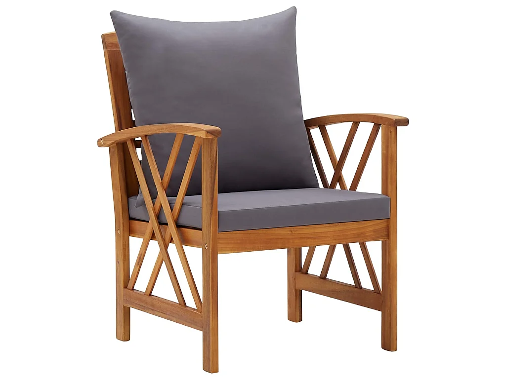 Tuinstoelen 2 st met kussens massief acaciahout NL50508