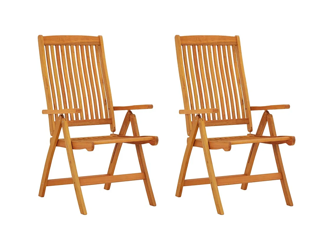 Chaises de jardin pliables 2 pcs Bois d'eucalyptus massif SEF89881