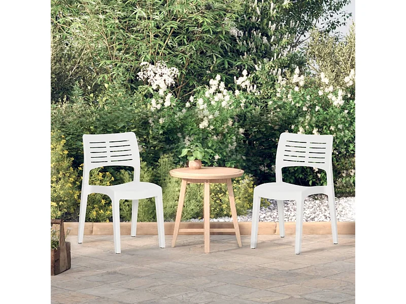 Sillas de jardín 2 unidades polipropileno blanco ES82355
