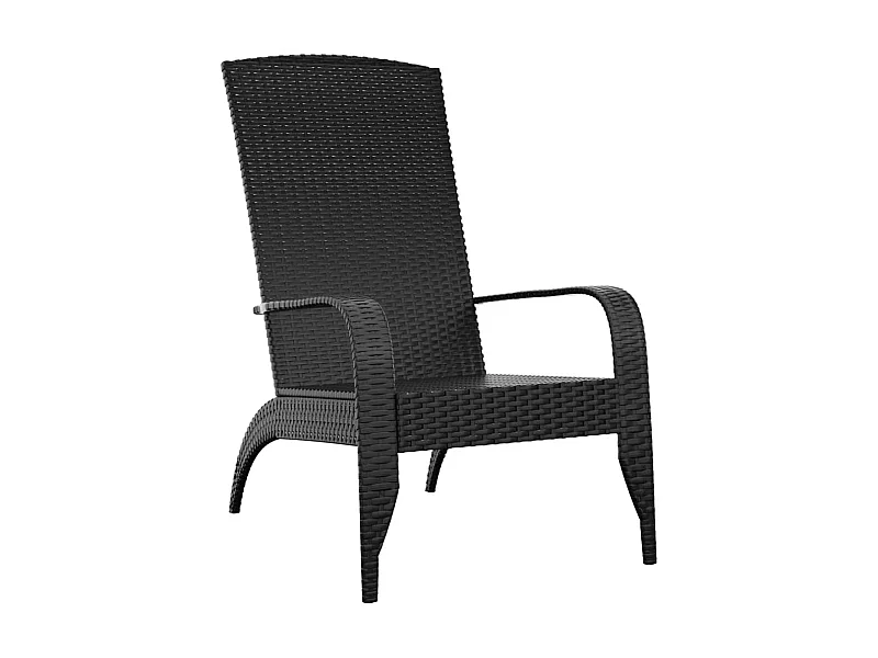 Silla de jardín Adirondack ratán sintético negro ES13062