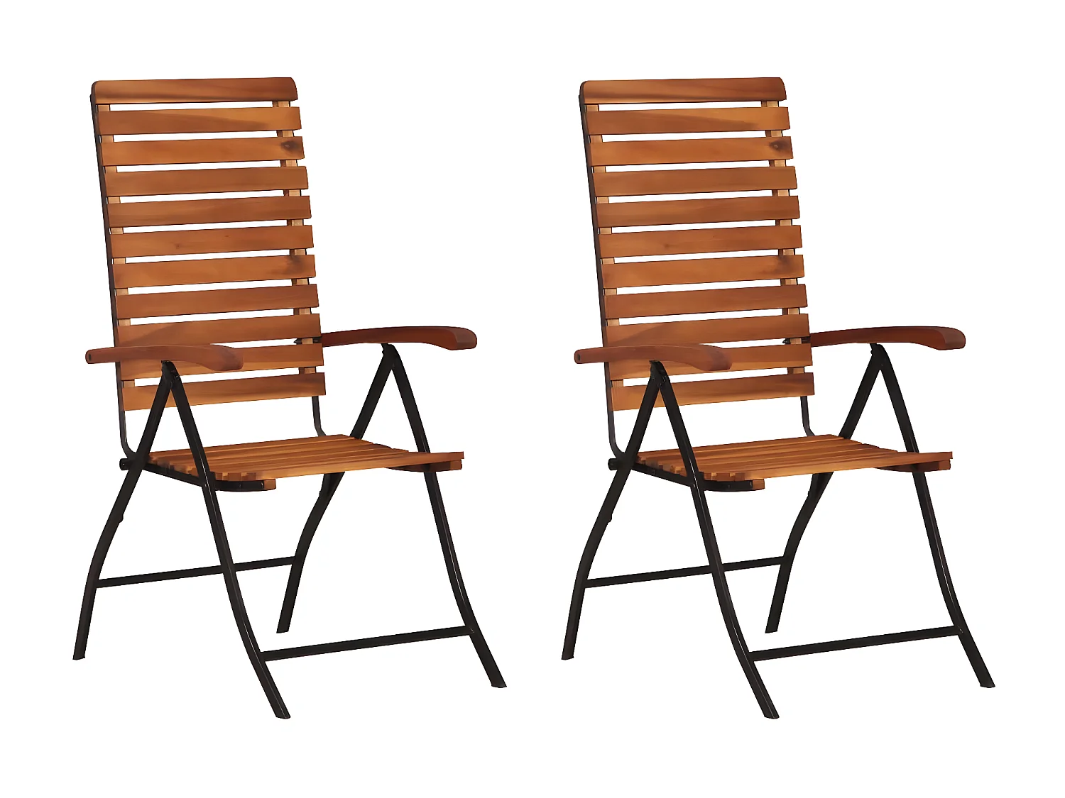 Chaises inclinables de jardin 2 pcs Bois solide d'acacia SEF36093