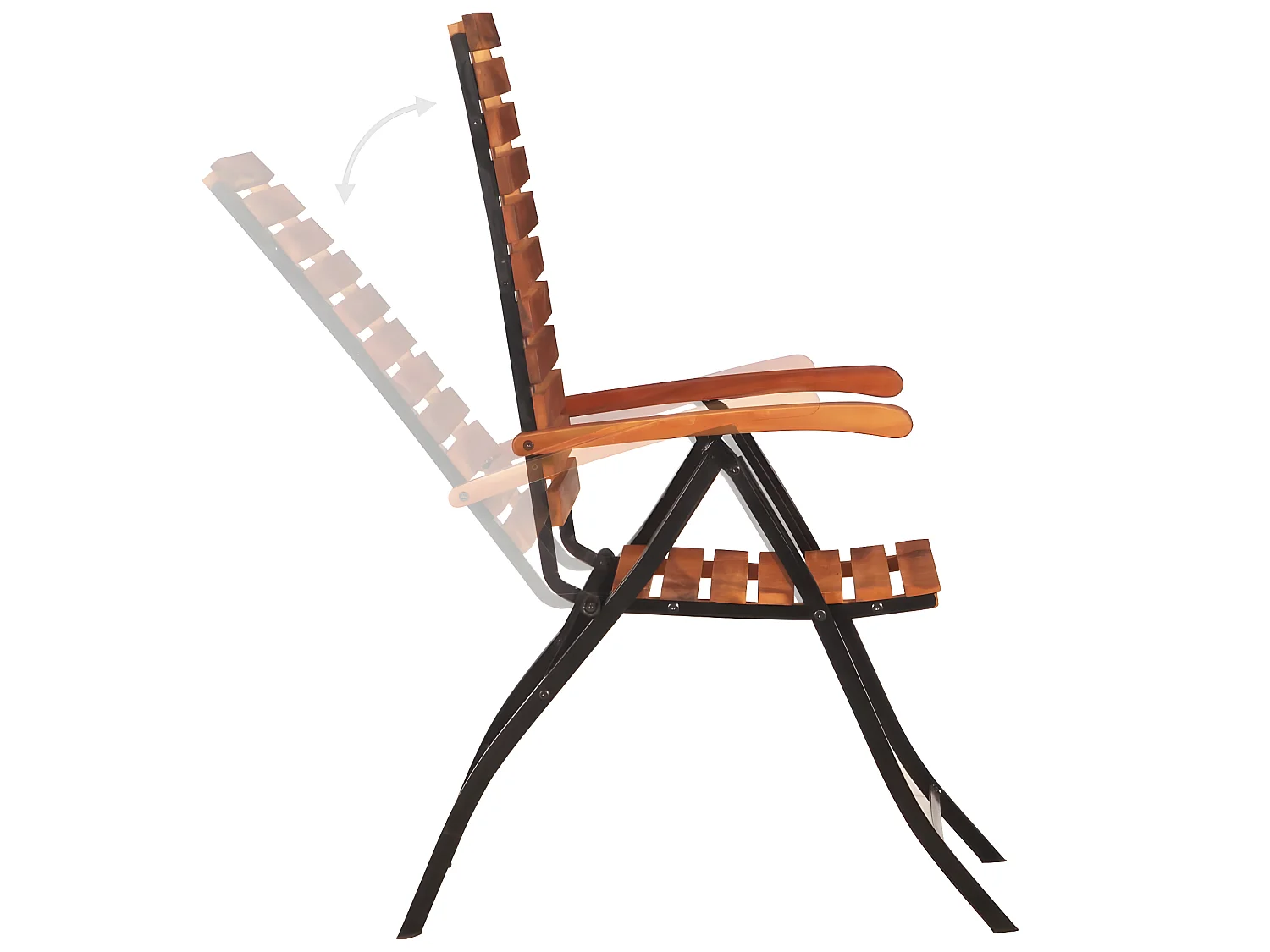 Chaises inclinables de jardin 2 pcs Bois solide d'acacia SEF36093