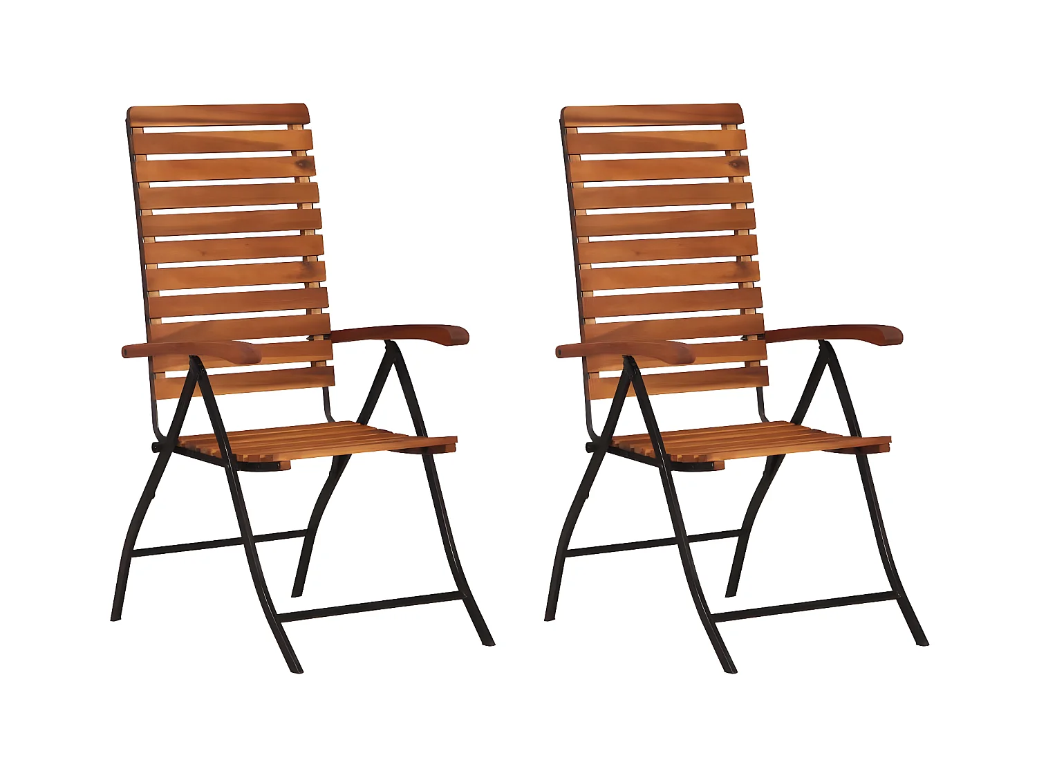 Chaises inclinables de jardin 2 pcs Bois solide d'acacia SEF36093
