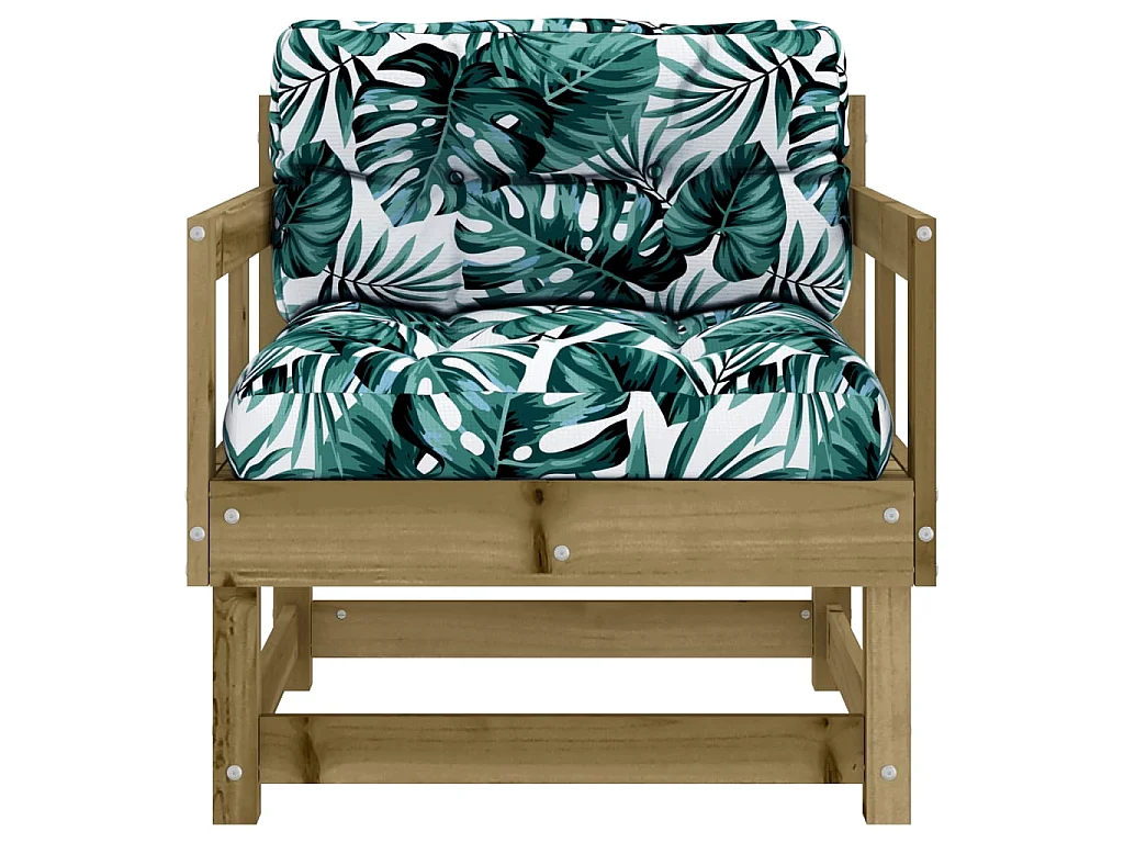 Sillones de jardín con cojines 2 uds madera de pino impregnada ES72513