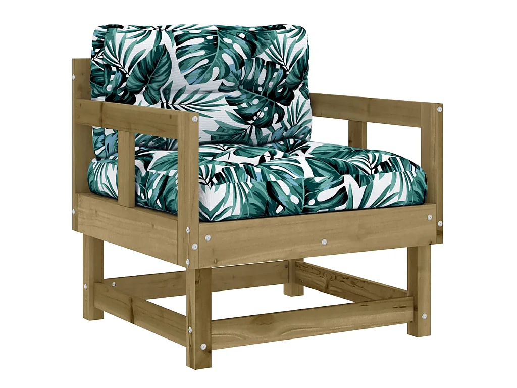 Tuinstoelen 2 st met kussens geïmpregneerd grenenhout NL99876