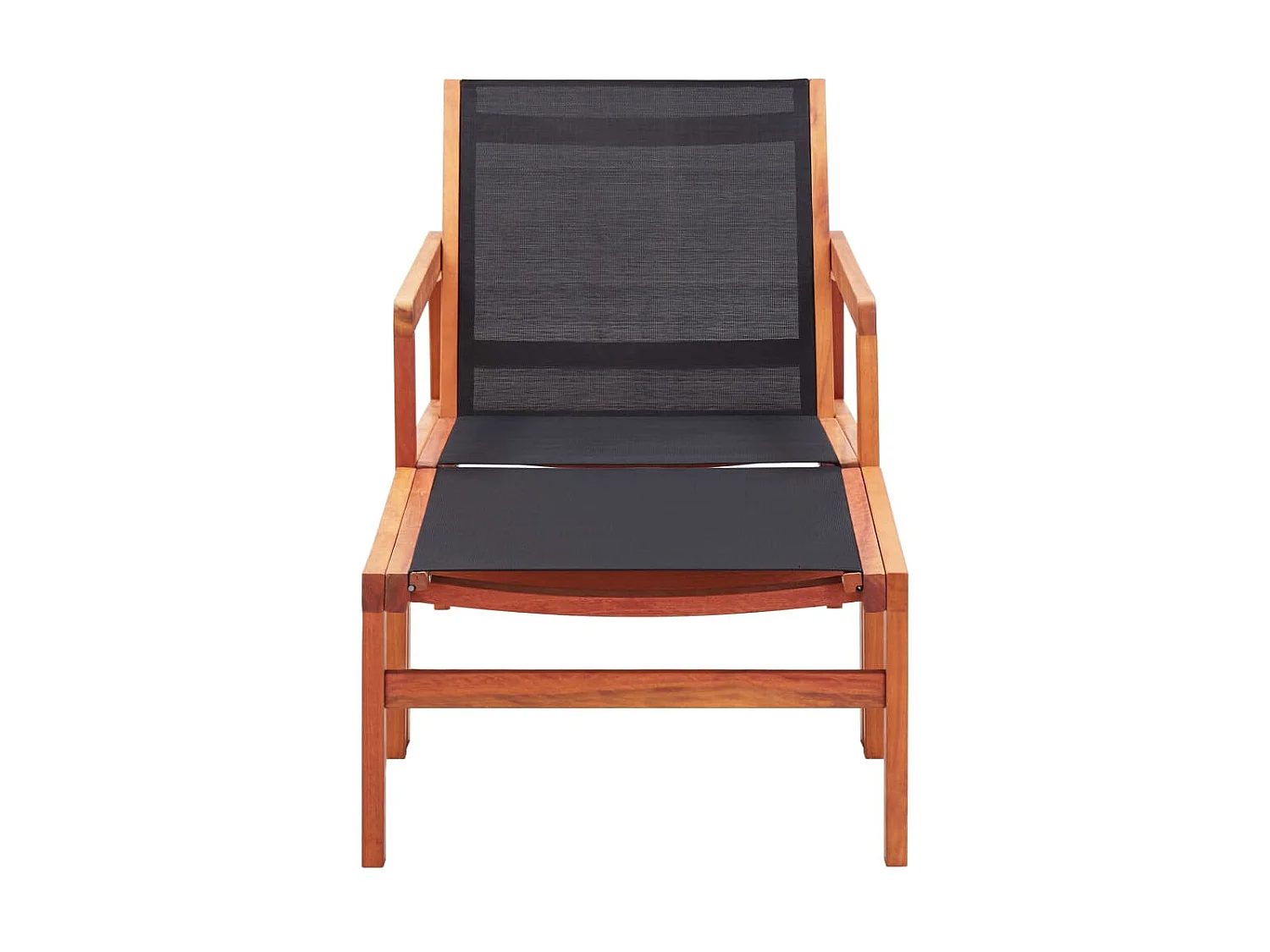 Chaise de jardin et repose-pied Eucalyptus solide et textilène SEF42552