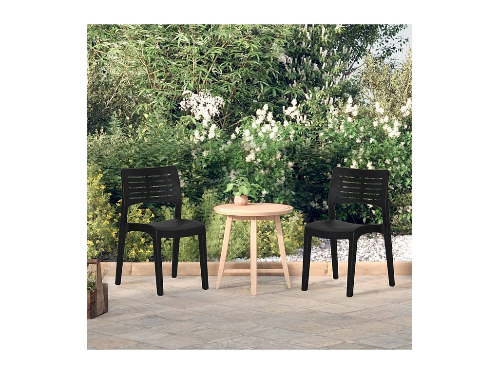 Chaises de jardin 2 pcs Anthracite Polypropylène SEF87291