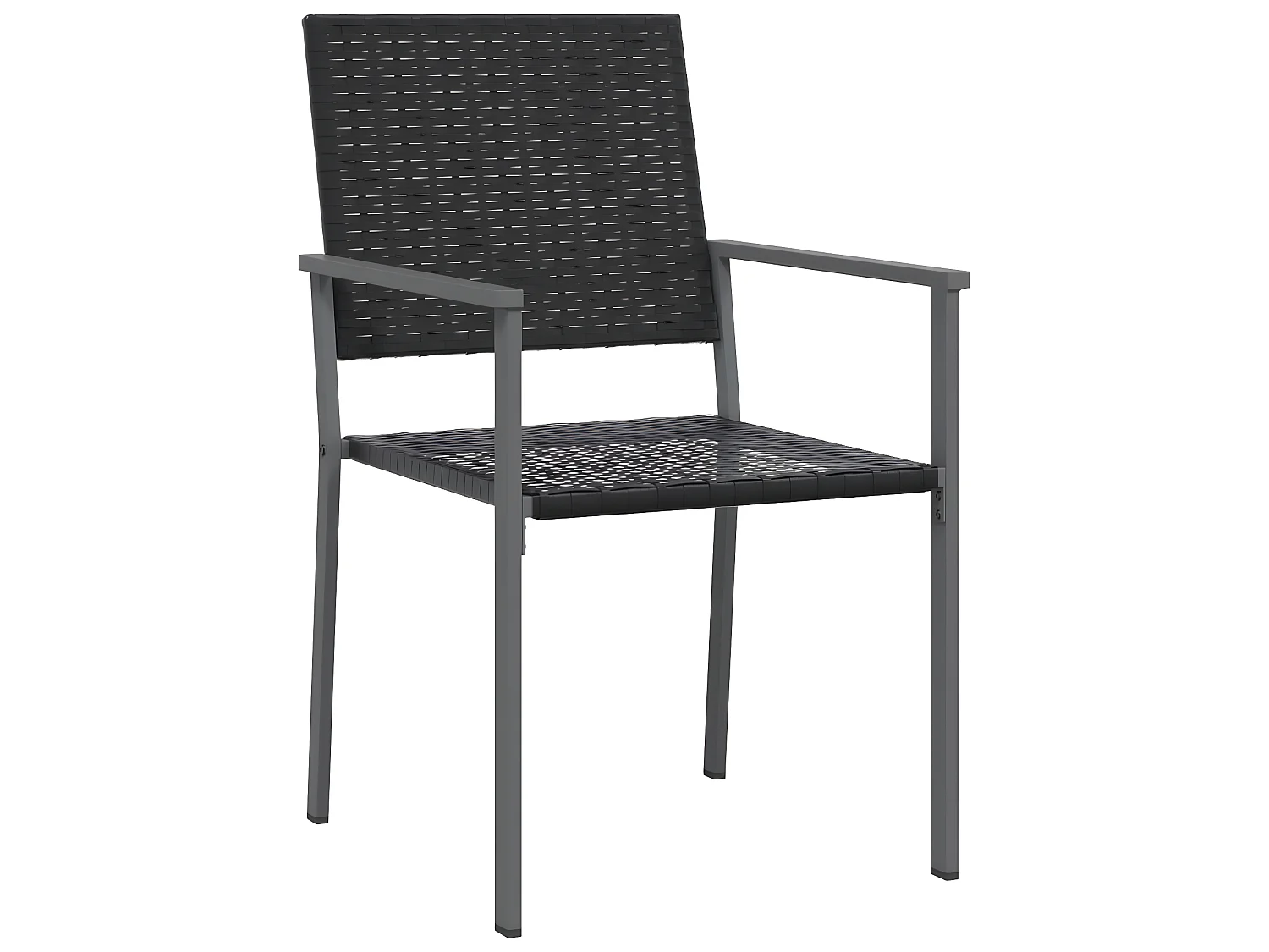 Chaises de jardin lot de 4 noir 54x62,5x89 cm résine tressée SEF27295