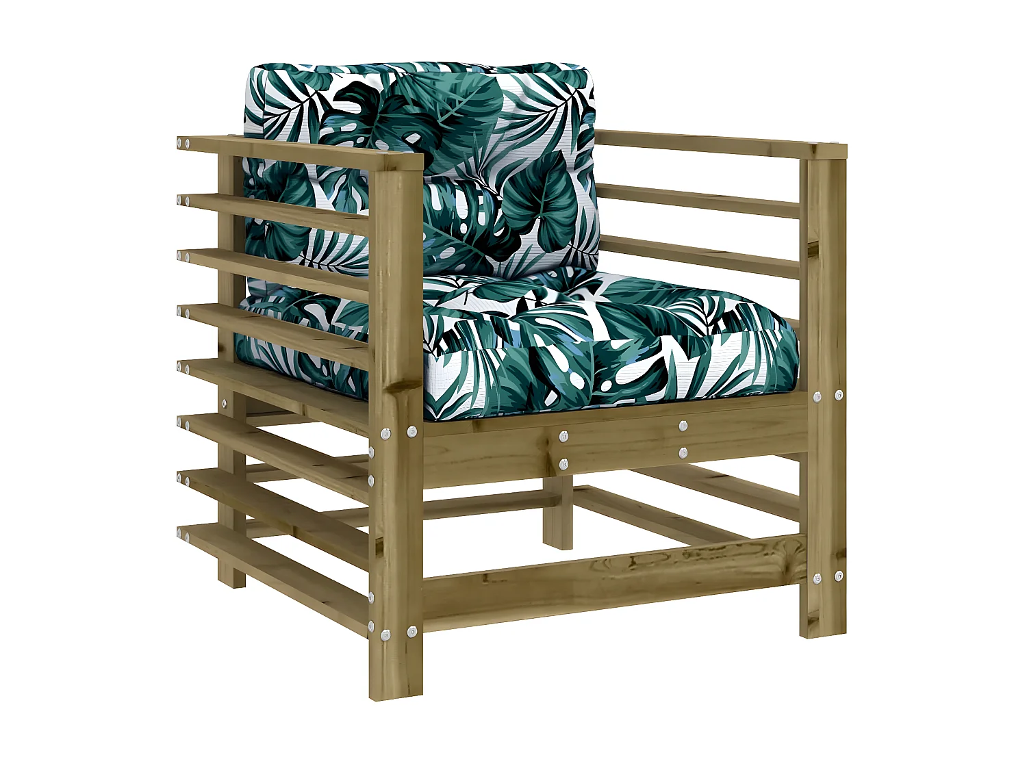 Sillones de jardín con cojines 2 uds madera de pino impregnada ES68259