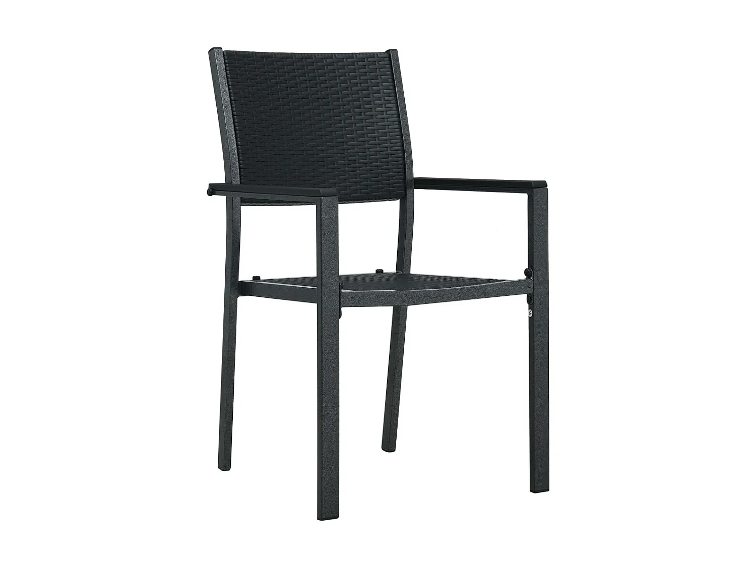 Chaises de jardin 2 pcs Noir Plastique Aspect de rotin SEF85627