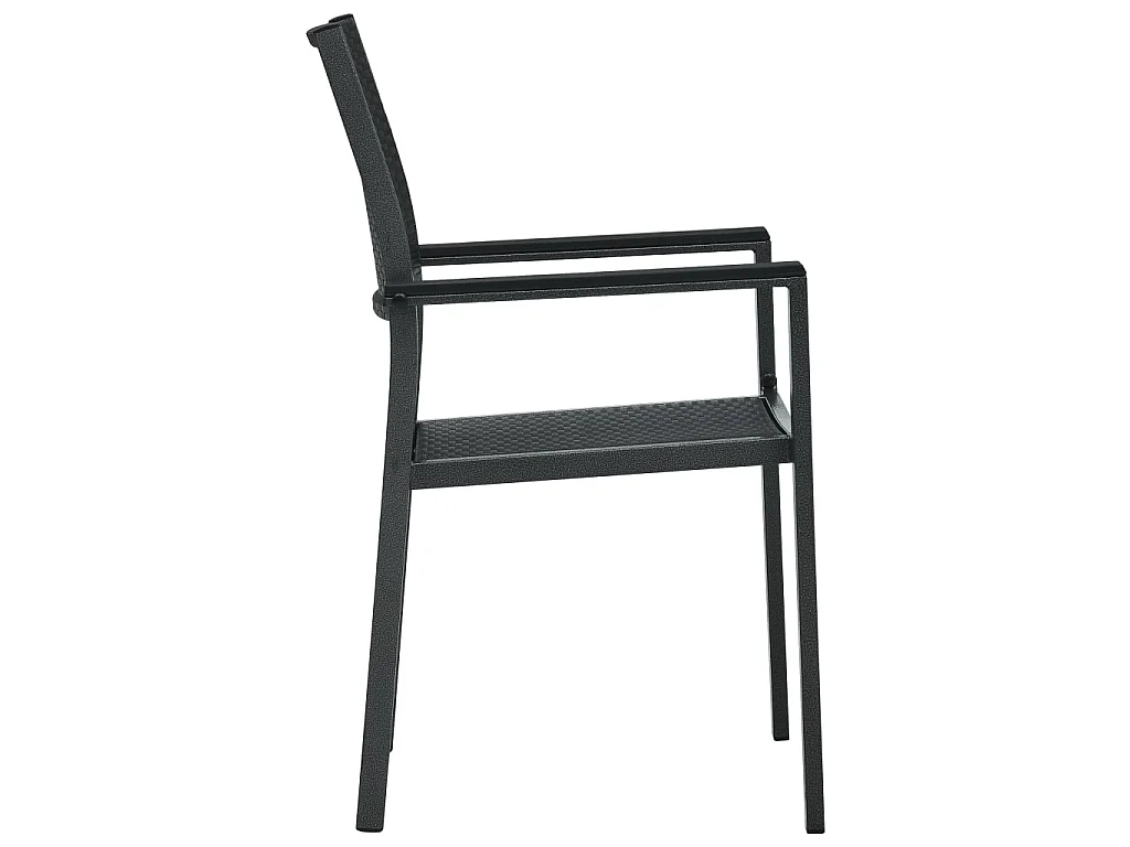 Chaises de jardin 2 pcs Noir Plastique Aspect de rotin SEF85627