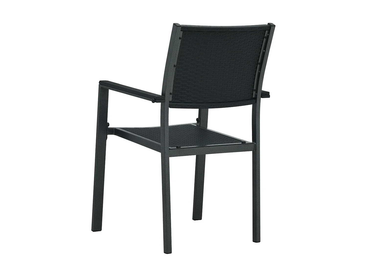 Chaises de jardin 2 pcs Noir Plastique Aspect de rotin SEF85627