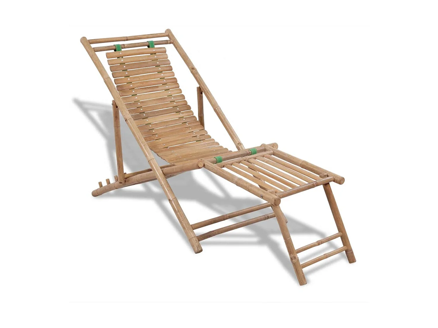 Chaise de terrasse d'extérieur avec repose-pied Bambou SEF95532