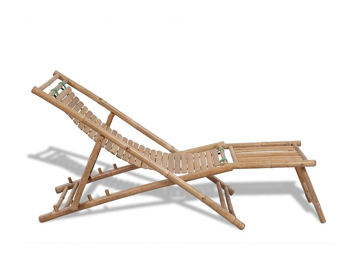 Chaise de terrasse d'extérieur avec repose-pied Bambou SEF95532